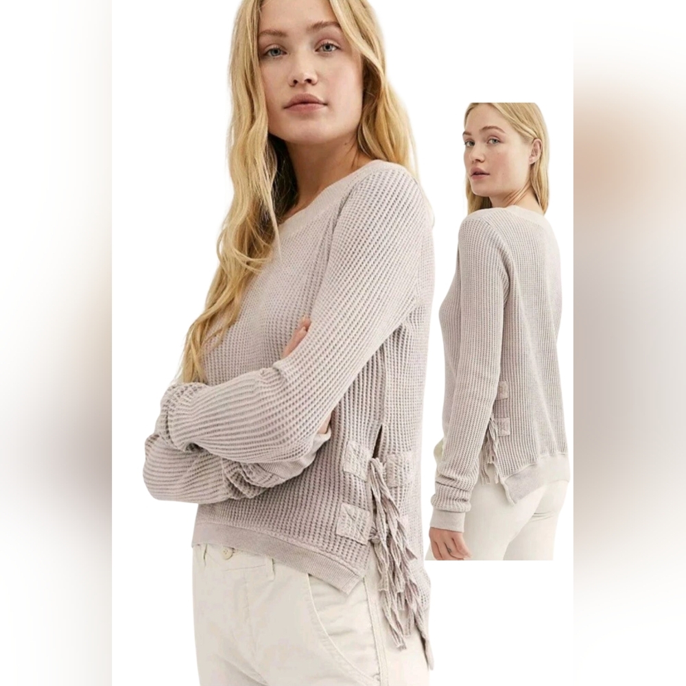 Free People Interlaken Cream Thermal Top